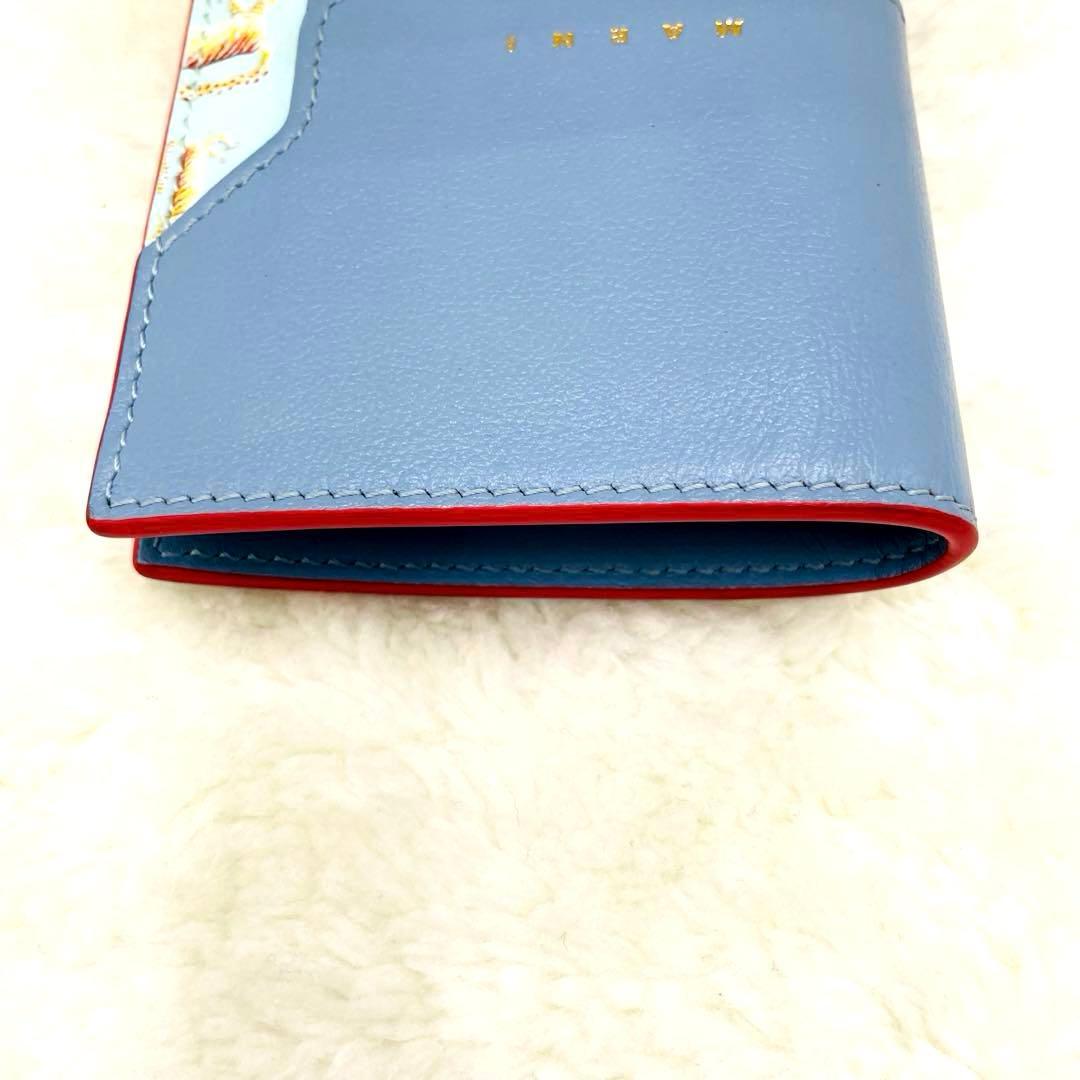 美品 希少 MARNI バイフォールドウォレット 2つ折り財布 トラ 付属品有