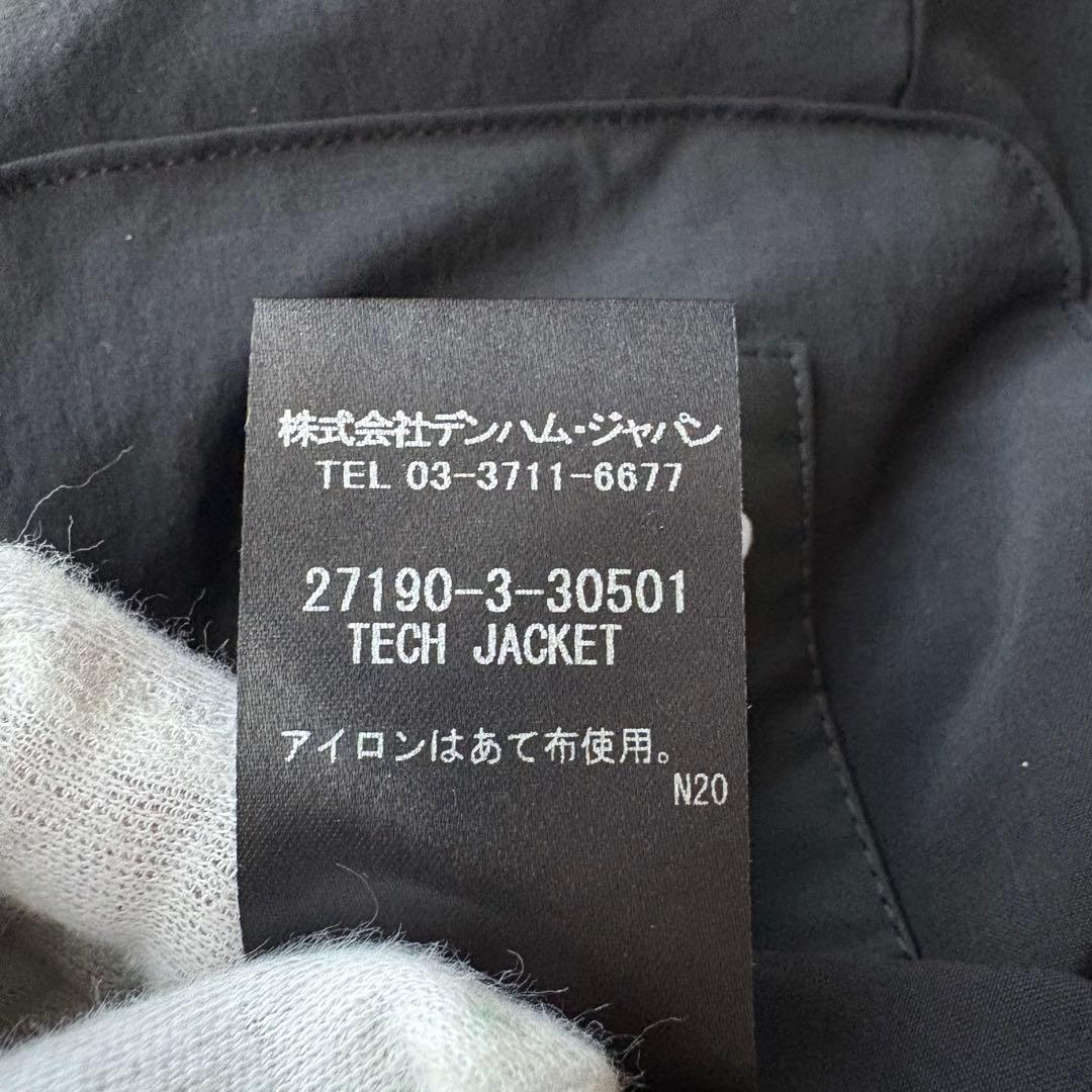 美品 デンハム ナイロン テーラードジャケット アンコン ストレッチ ブラック