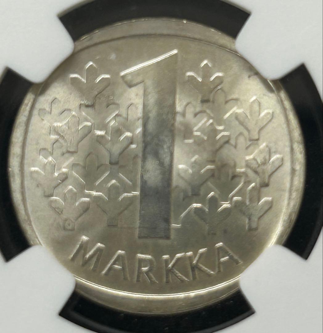 1964年 フィンランド マルッカ銀貨　NGC MS66 高鑑定