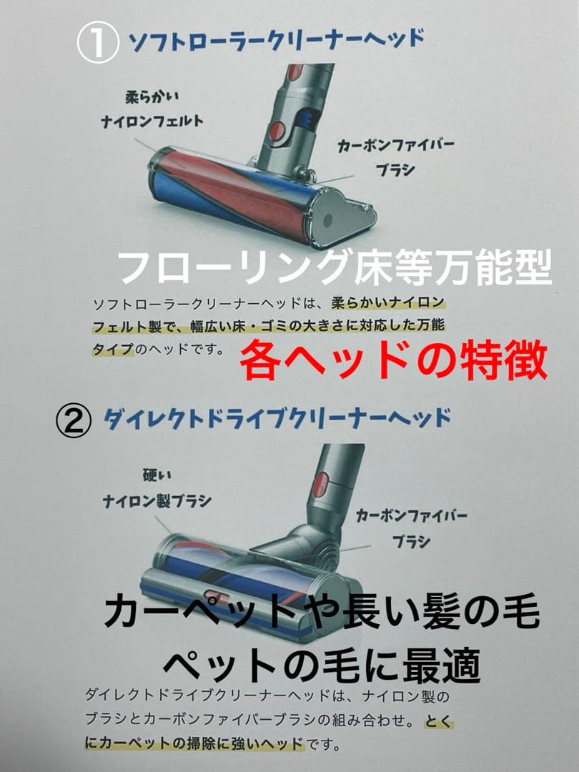 ダイソン①V10SV12 純正パイプ　２ヘッドから選択　補強トリガー フルパーツ