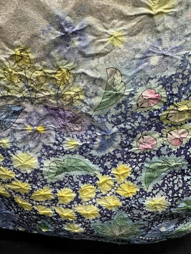 パープル系 辻が花 金通し振袖 辻が花六通柄袋帯フルセット