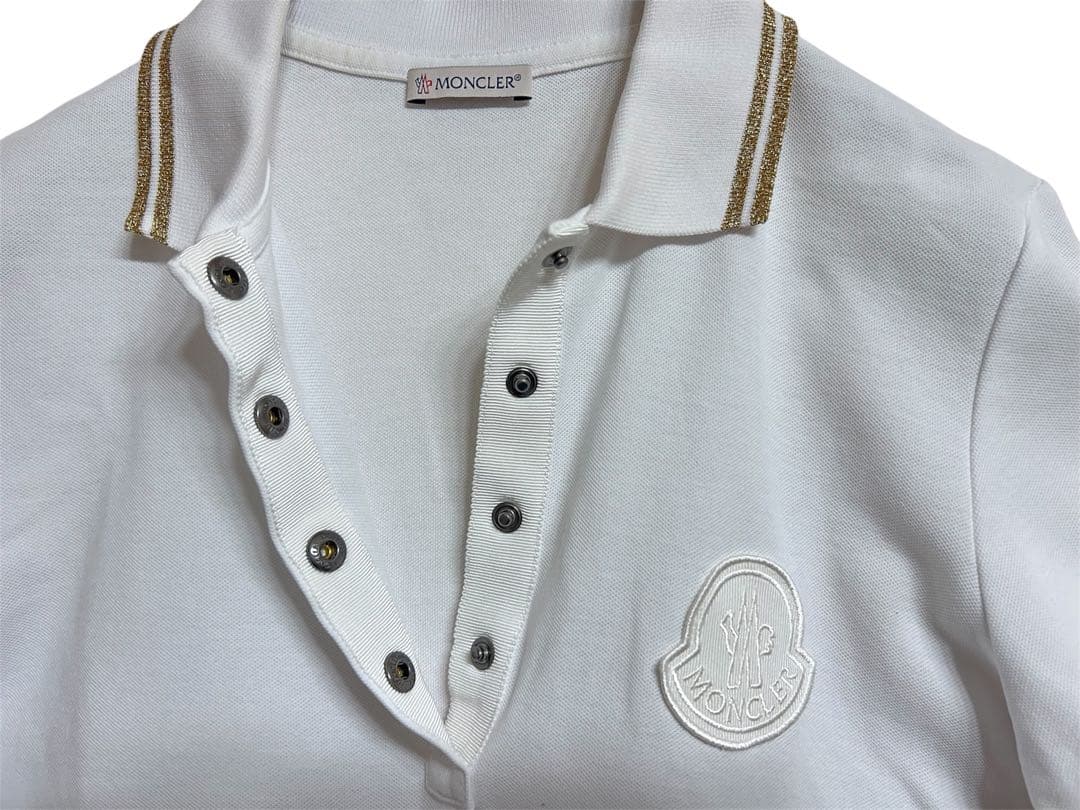 【極美品希少】 MONCLER モンクレール 白 ポロシャツ 刺繍ロゴ