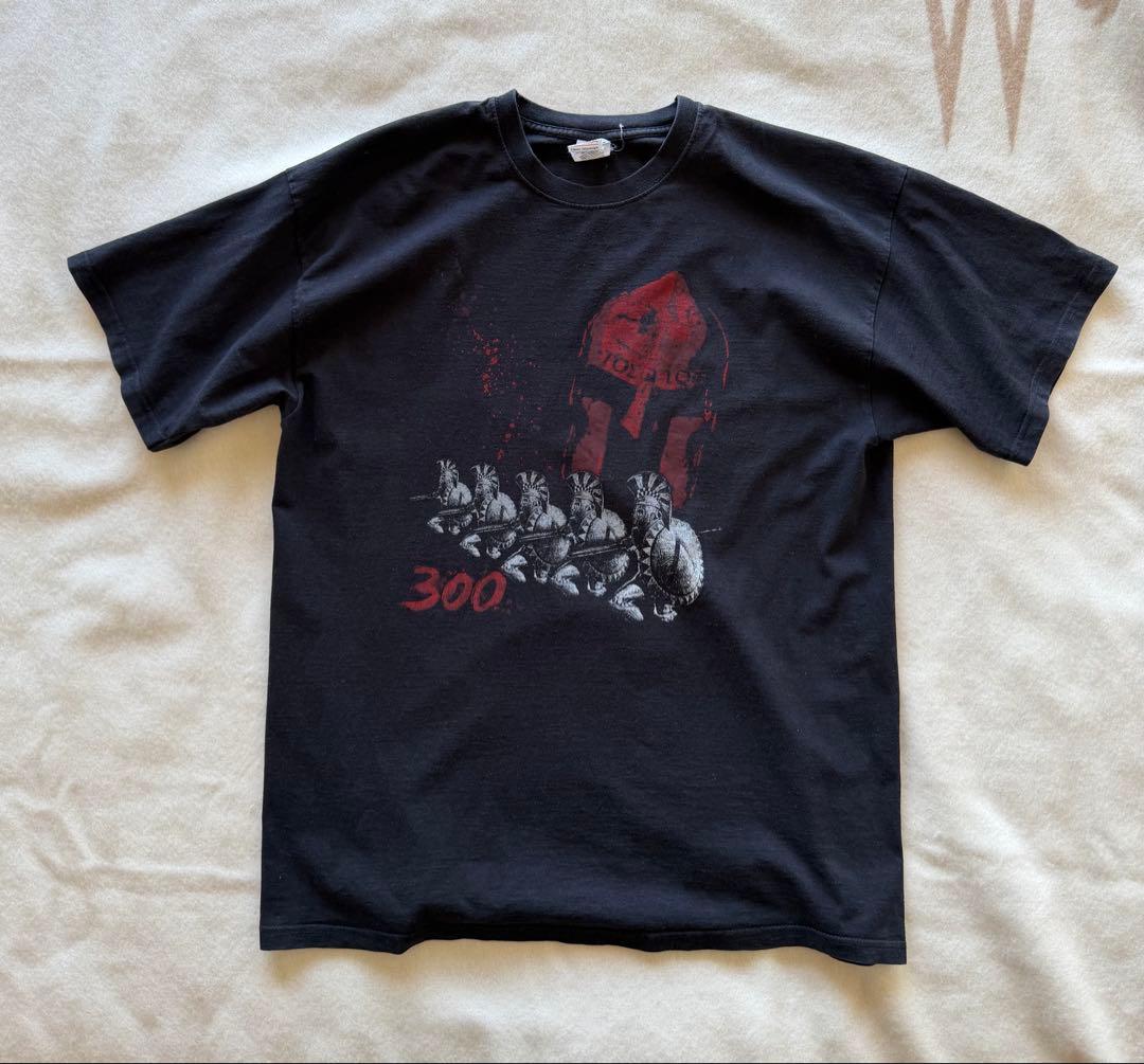 【公式】古着 映画 300 スパルタ Tシャツ ブラックXL 黒のヴィンテージT