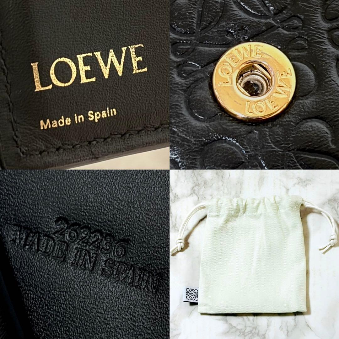 ✨美品✨LOEWE ロエベ リピートアナグラム トライフォールド ウォレット