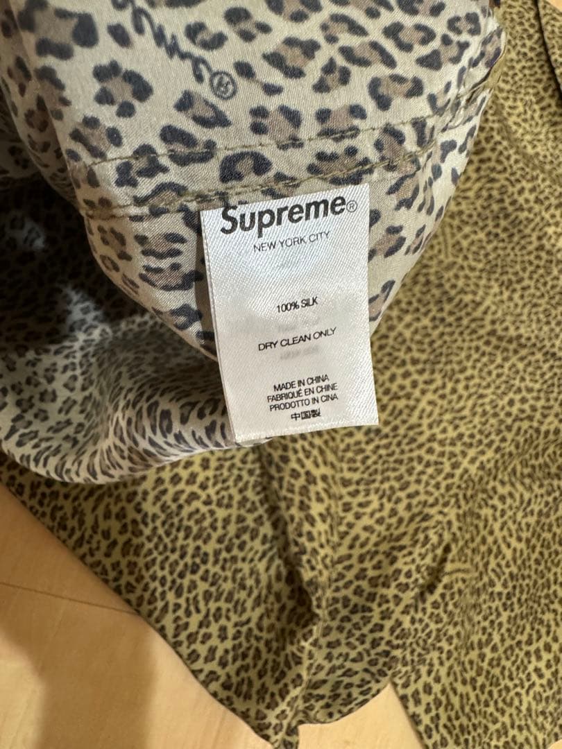 【美品】supreme leopard silk s/s shirt