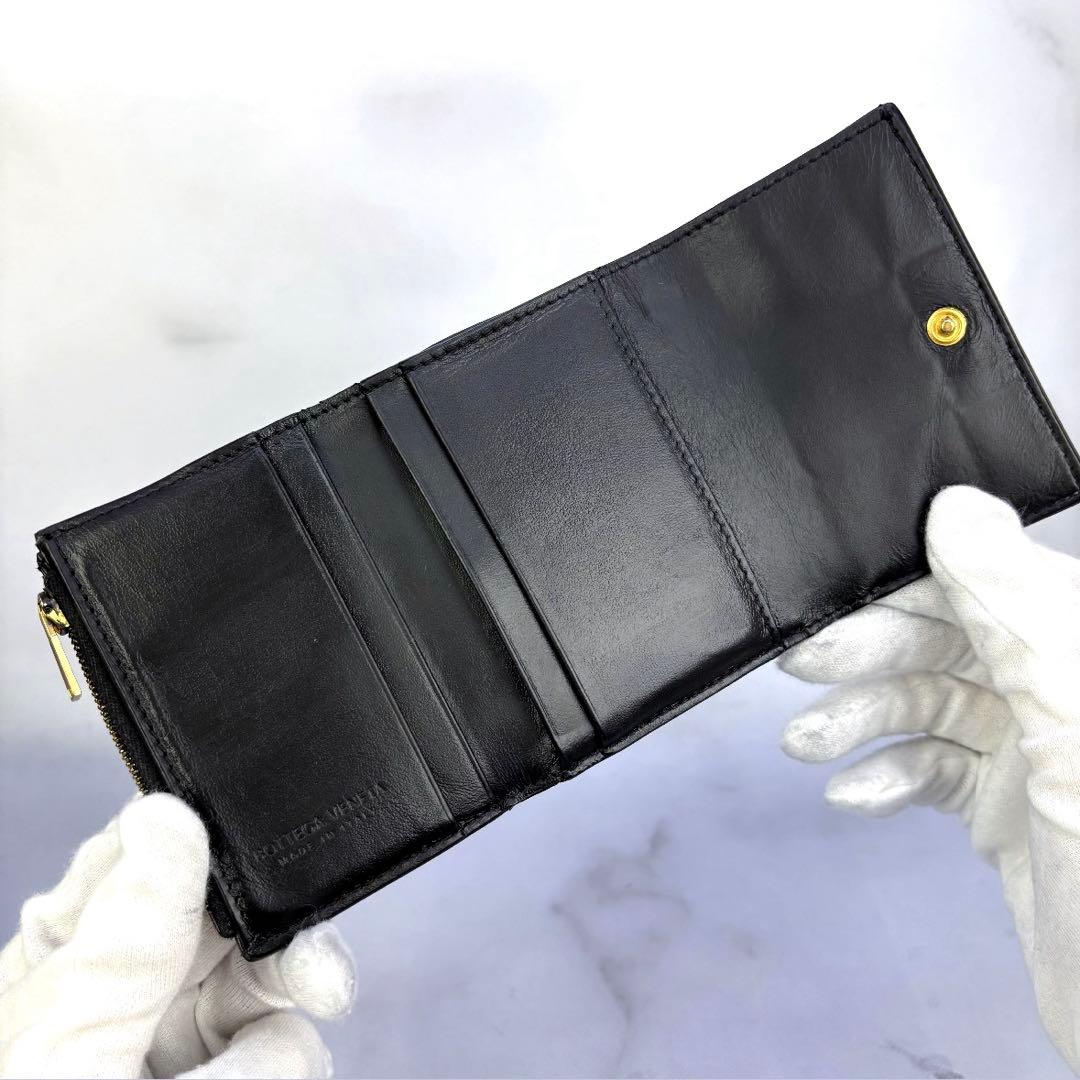 BOTTEGA VENETA 3つ折り財布 カセット ブラック