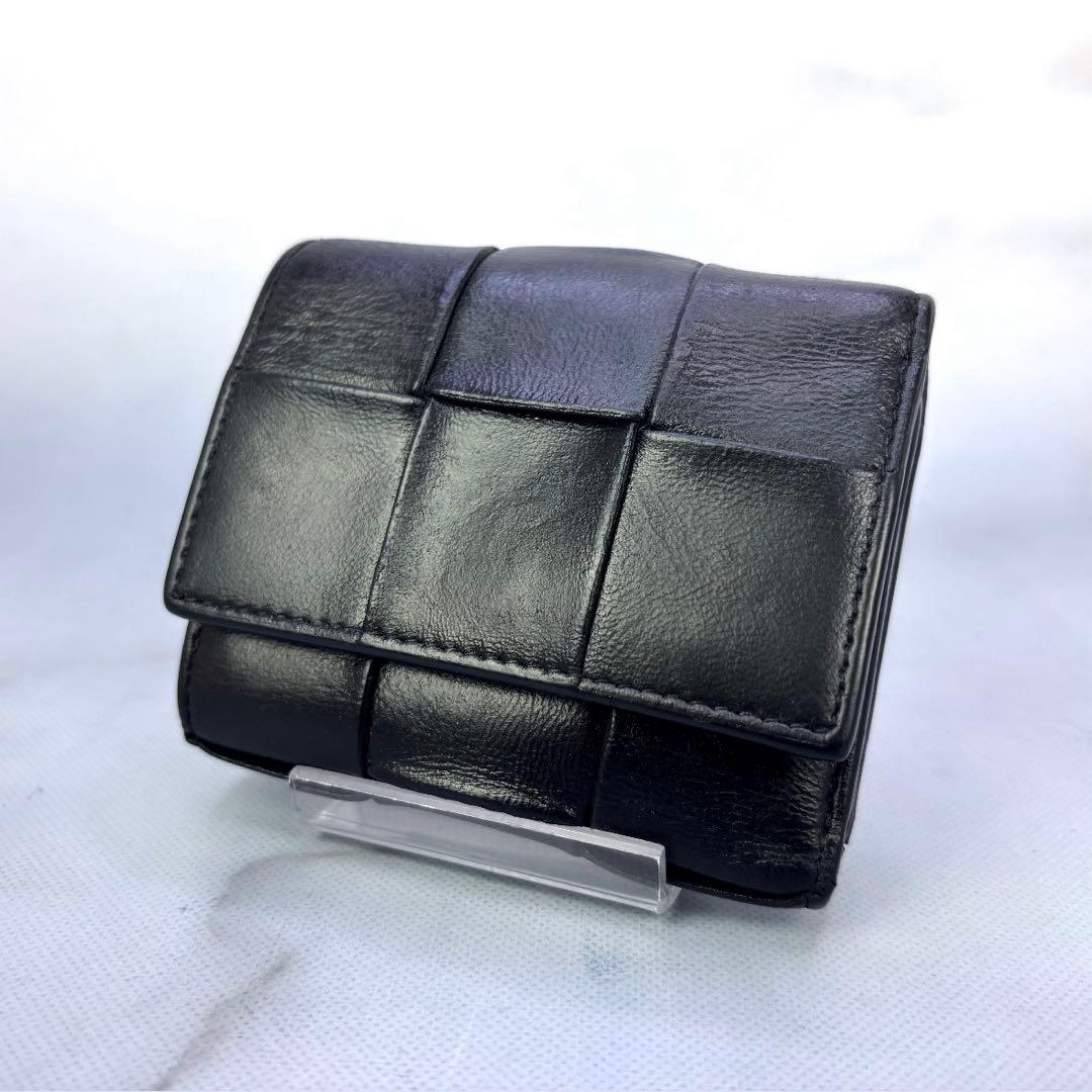 BOTTEGA VENETA 3つ折り財布 カセット ブラック