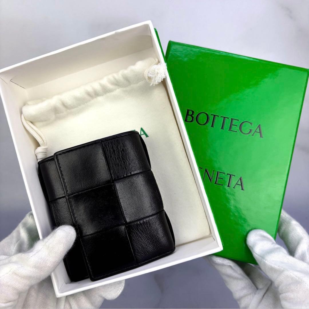 BOTTEGA VENETA 3つ折り財布 カセット ブラック