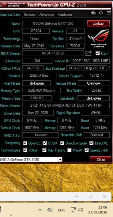 動作確認済 NVIDIA GeForce GTX 1080 FE