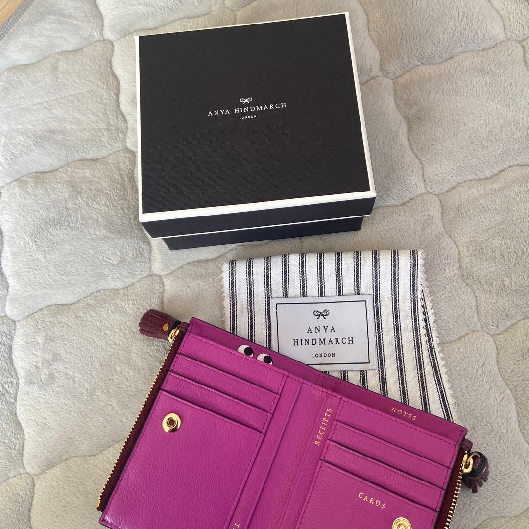 Anya Hindmarch（アニヤハインドマーチ） 二つ折り財布 ワインレッド