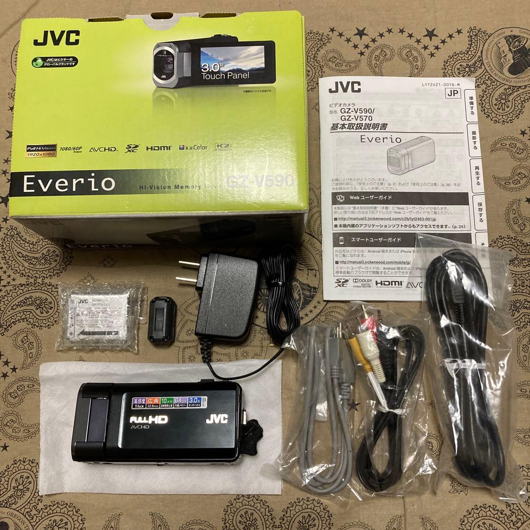 完品 JVC Everio GZ-V590 ブラック ビデオカメラ 美品