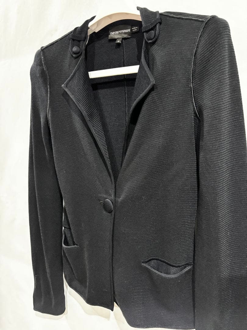 美品✨エンポリオアルマーニ ニットジャケット テーラード 40 黒