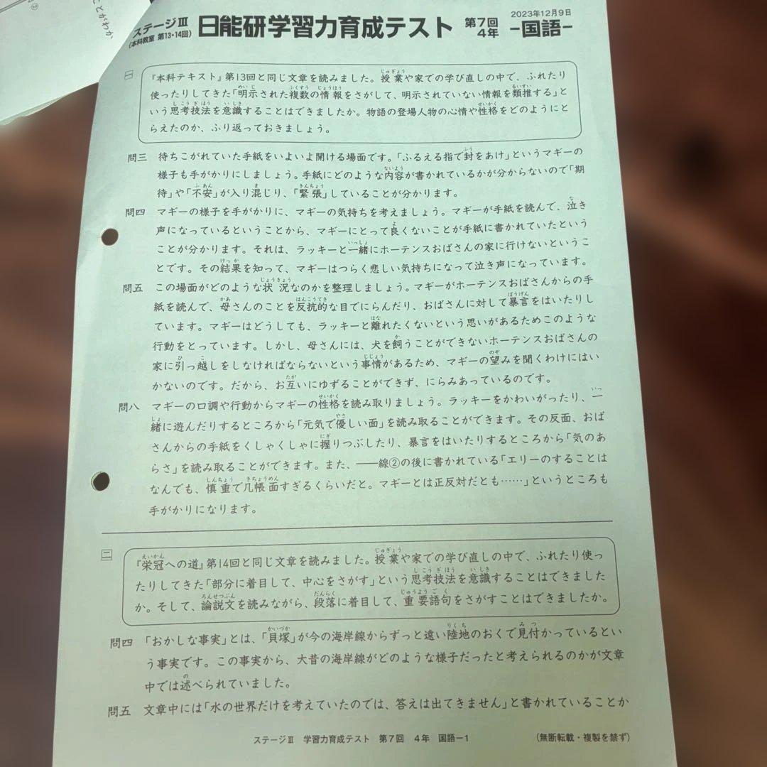 お値下げ♩c日能研4年☆学習力育成テストc