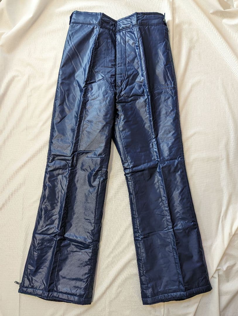 【vintage】希少70sYZIPサイドフルジップ中綿フレアナイロンパンツ　紺