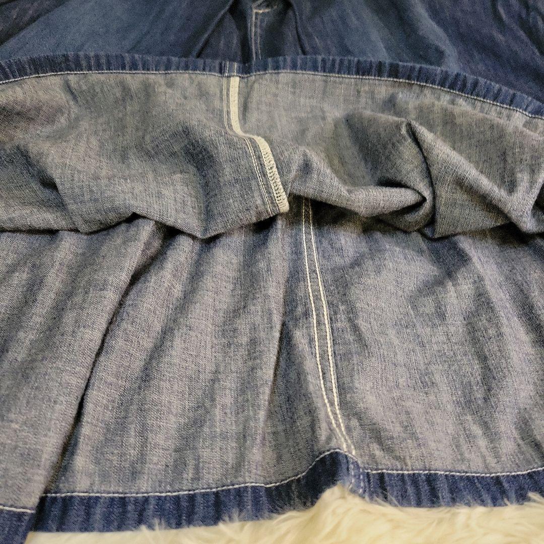 W by woadblue デニムロングスカート　フレア　Aライン