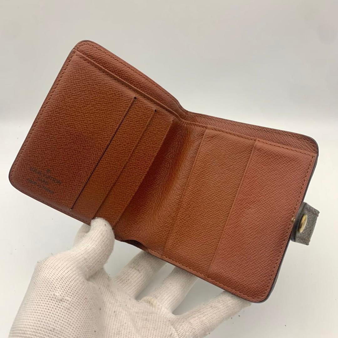 鑑定済み ルイヴィトン コンパクトジップ 二つ折り モノグラム 財布 定番 ミニ