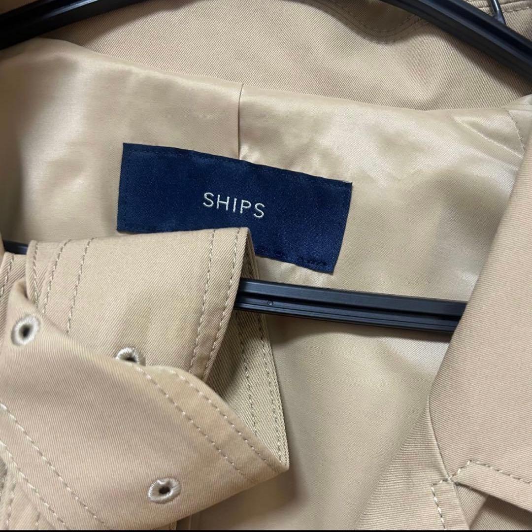 【美品】SHIPS ボイル ギャバ トレンチコート