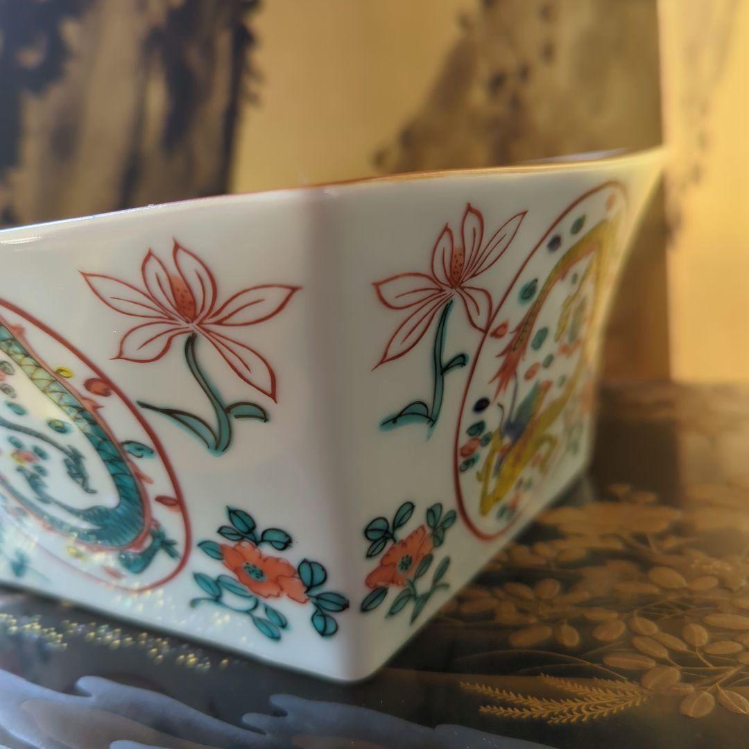 古美術骨董品　茶道具　平安陶春　倣萬暦枡鉢　萬暦年製