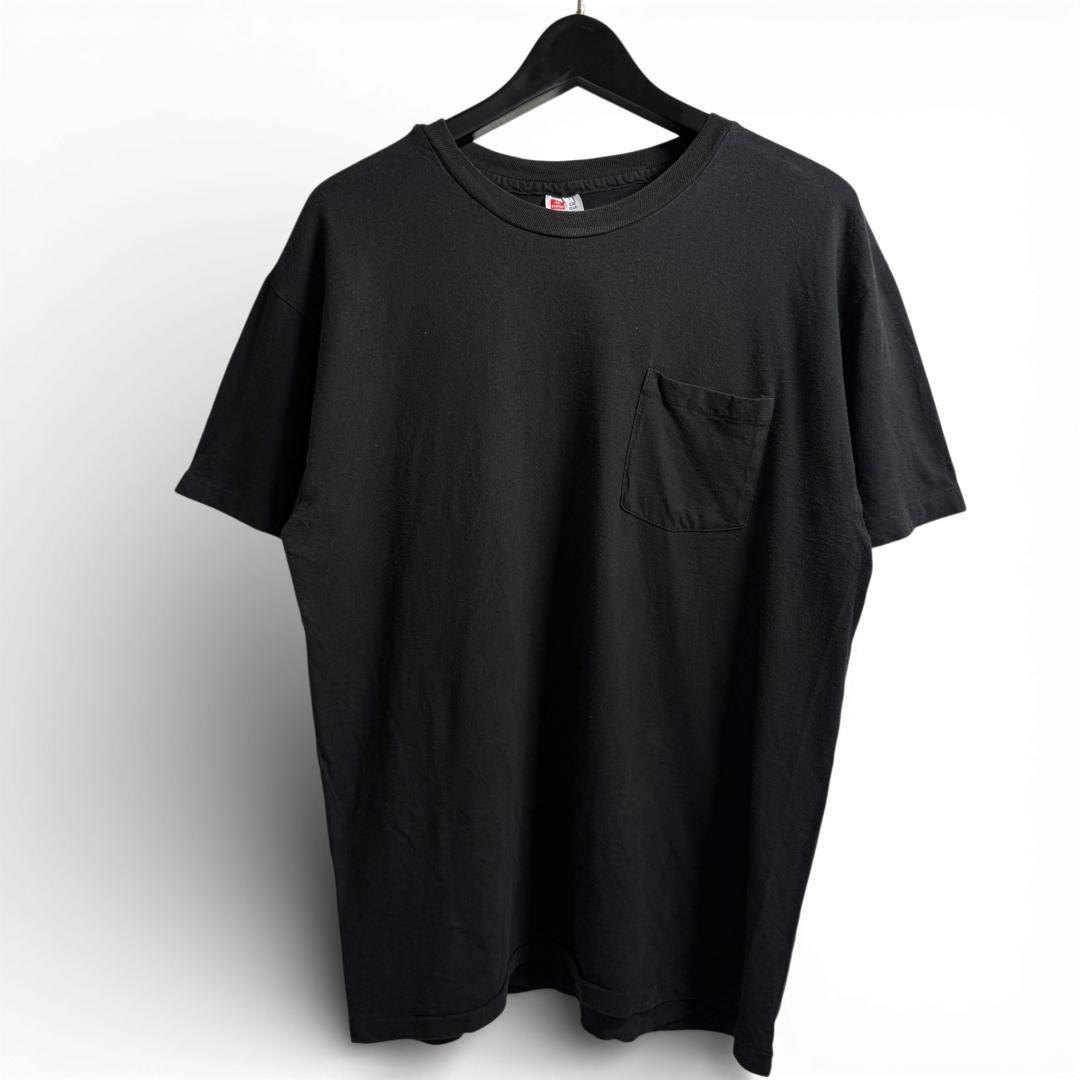 古着 90s USA製 Hanes 無地 Tシャツ 黒 ブラック L F06