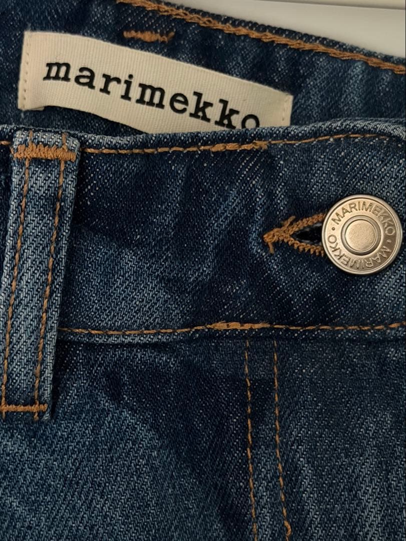 marimekko フラワーパターン デニムスカート