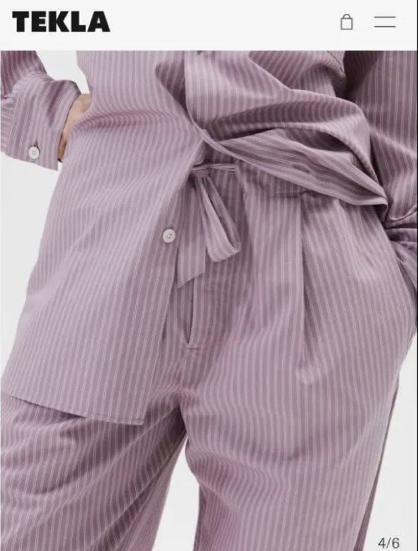 ルームウェア・パジャマ Tekla Pants Purple Stripes