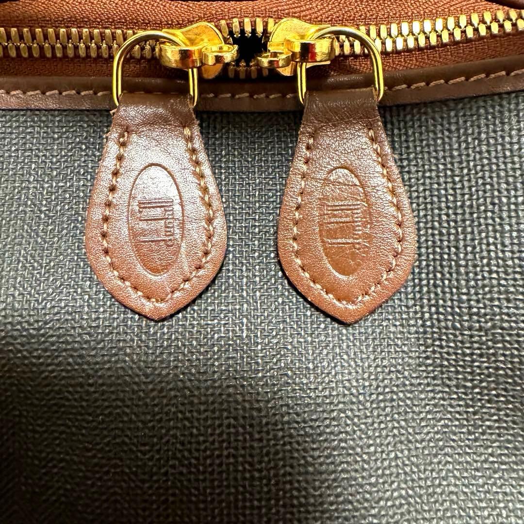 極美品 dunhill ダンヒル ボストンバッグ ロゴ PVC レザー 金具