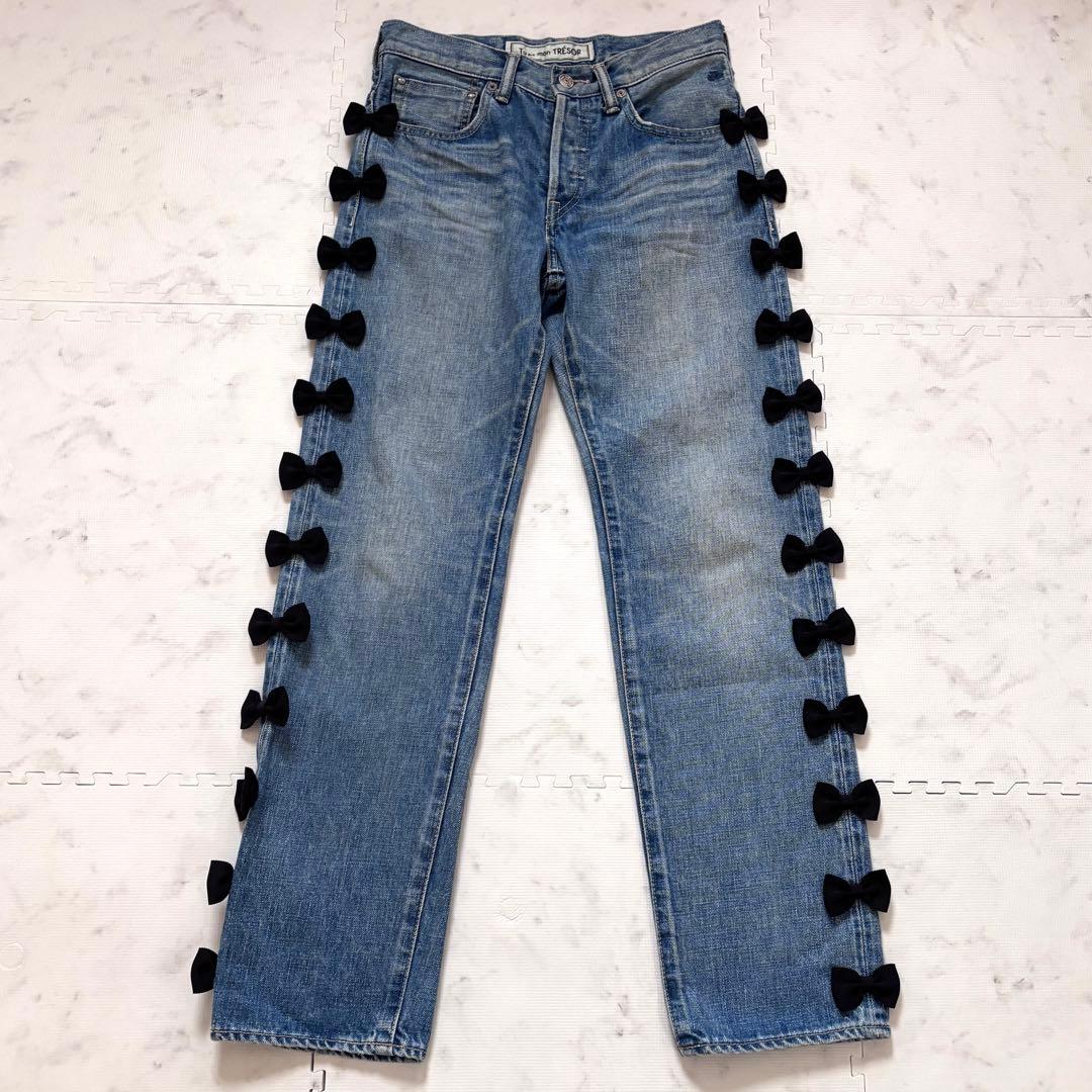 美品✨トゥエモントレゾア リボンデニム 洗濯可能 日本製 サイズ0 人気商品