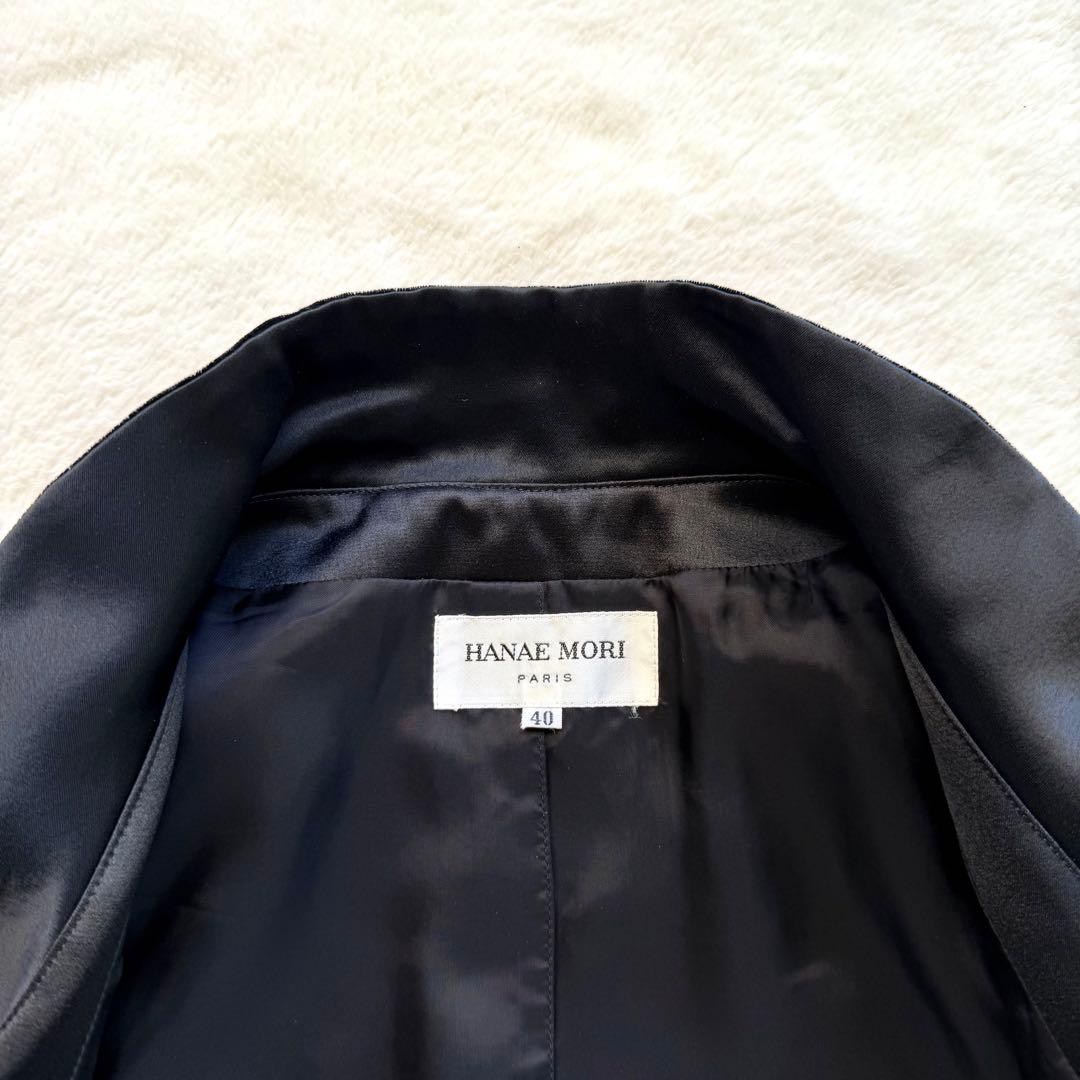 極美品✨ハナエモリ ラッフルカラー フリル ペプラムジャケット ベルベット