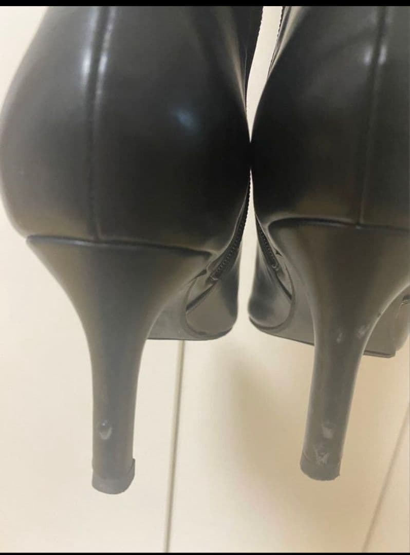 【るるる】晴雨兼用 ストレッチ ポインテッドトゥロングブーツ　25.5cm