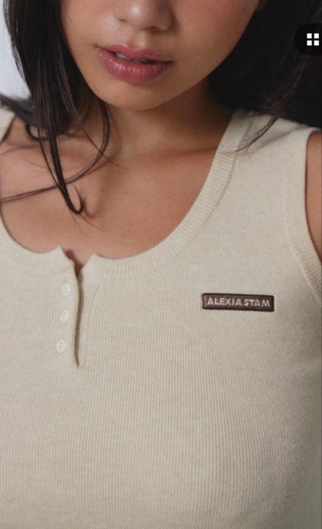 ALEXIA STAM リブリボンカーディガン　タンクトップ　セットM