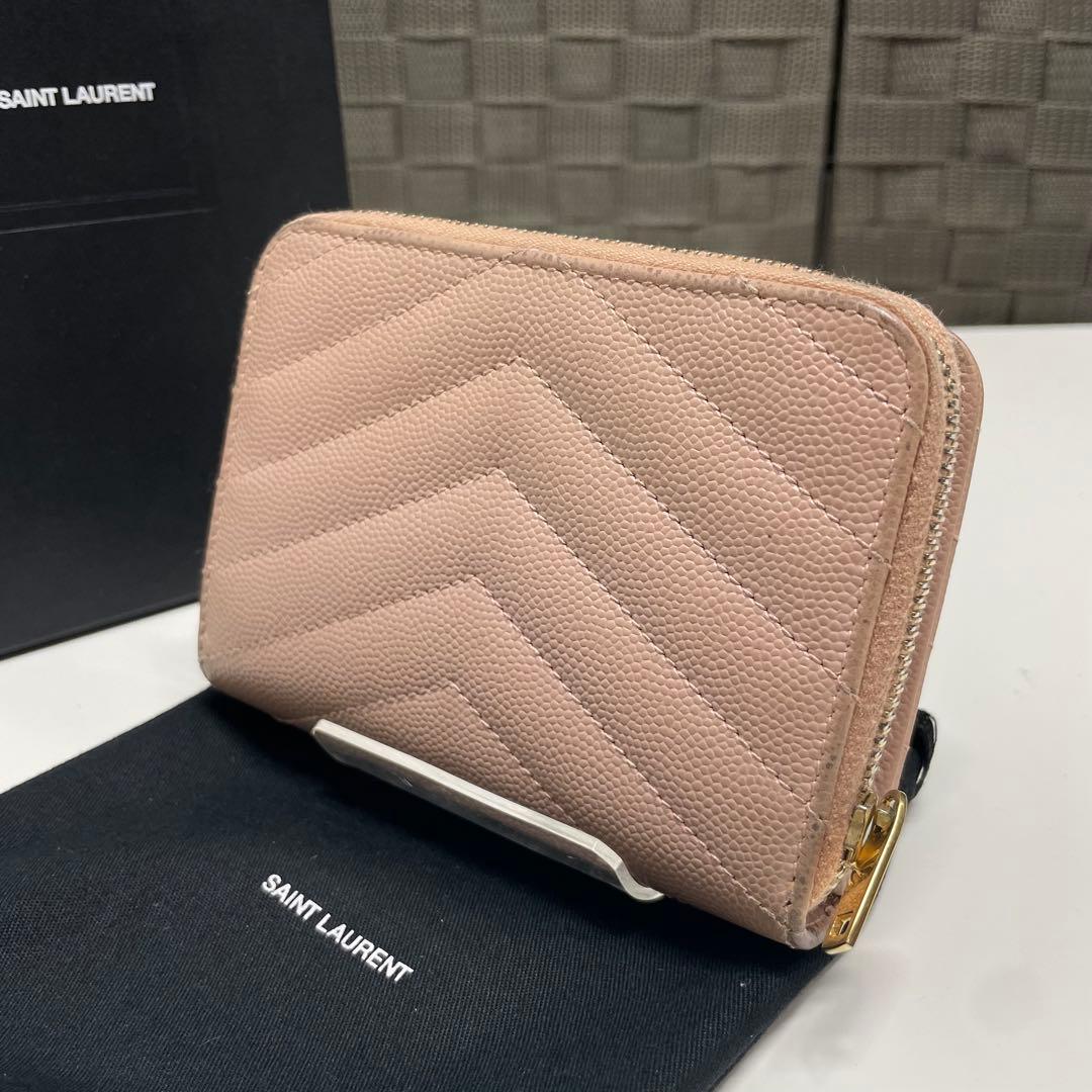 リ*コ様 SAINT LAURENT カサンドラ　キルティング二つ折り財布 ピン