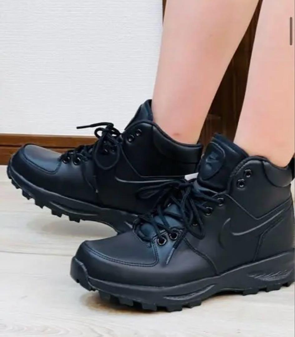NIKE マノア レザー ブーツ 23.5シューズ ハイカット スニーカー 黒