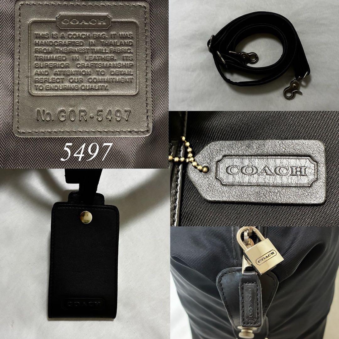 【美品/南京錠/鍵付き】コーチ 5497 2way ビジネスバッグ 肩掛け 黒