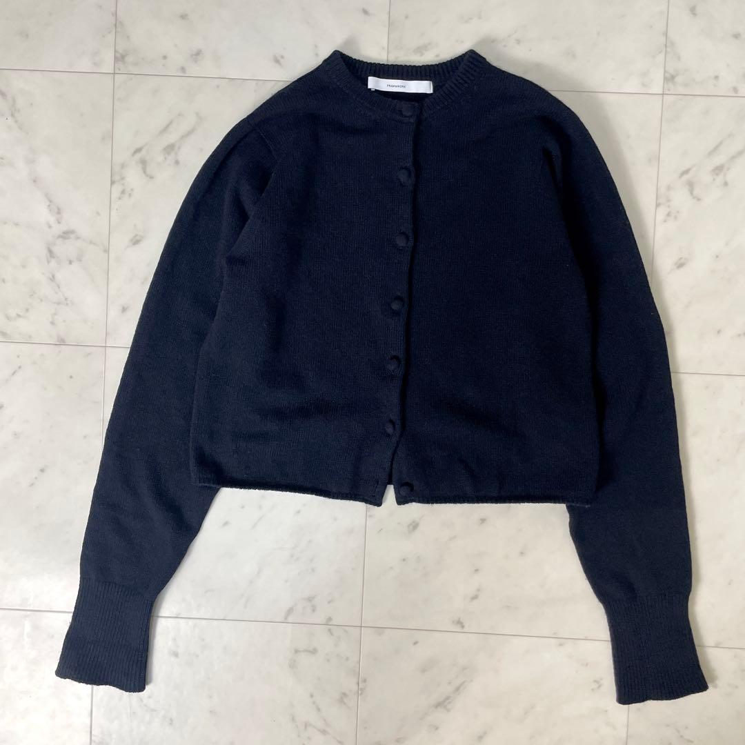 専用【極美品】フレームワーク 24AW 圧縮ウールクルーネックカーディガン紺 F