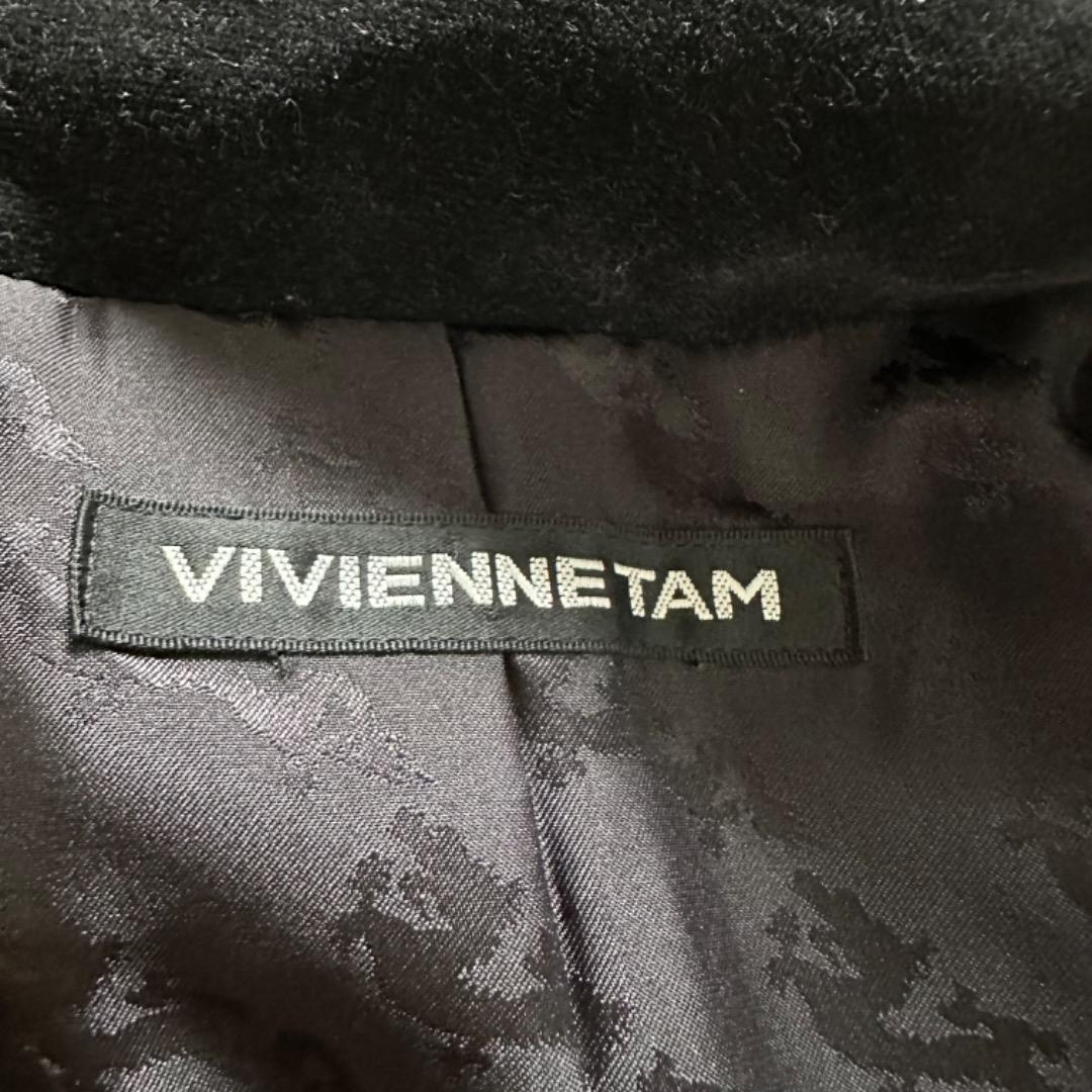 ヴィヴィアンタムVIVIENNETAM裏地ドラゴン柄レザーbigボタンジャケット
