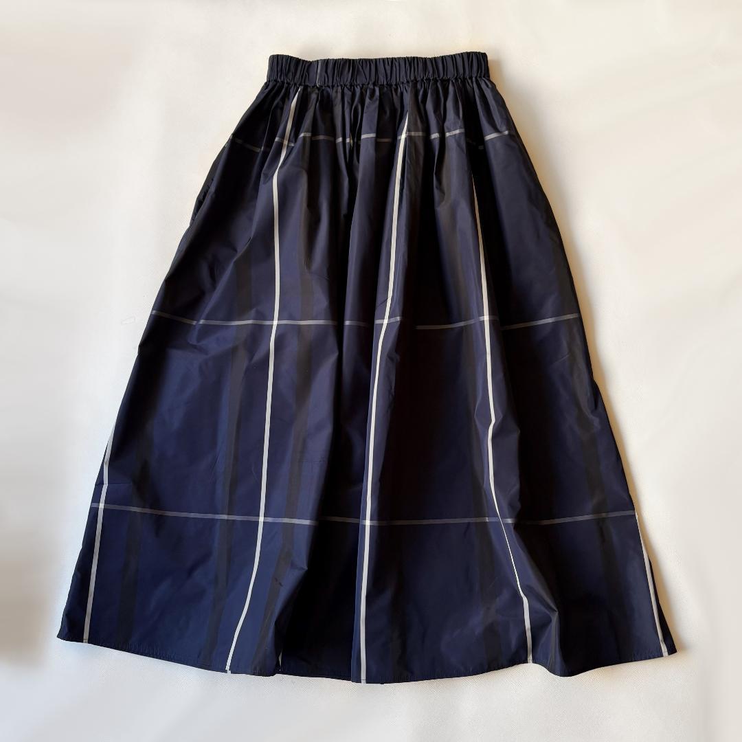 チェック タフタ ギャザースカート　size38　UNITED ARROWS