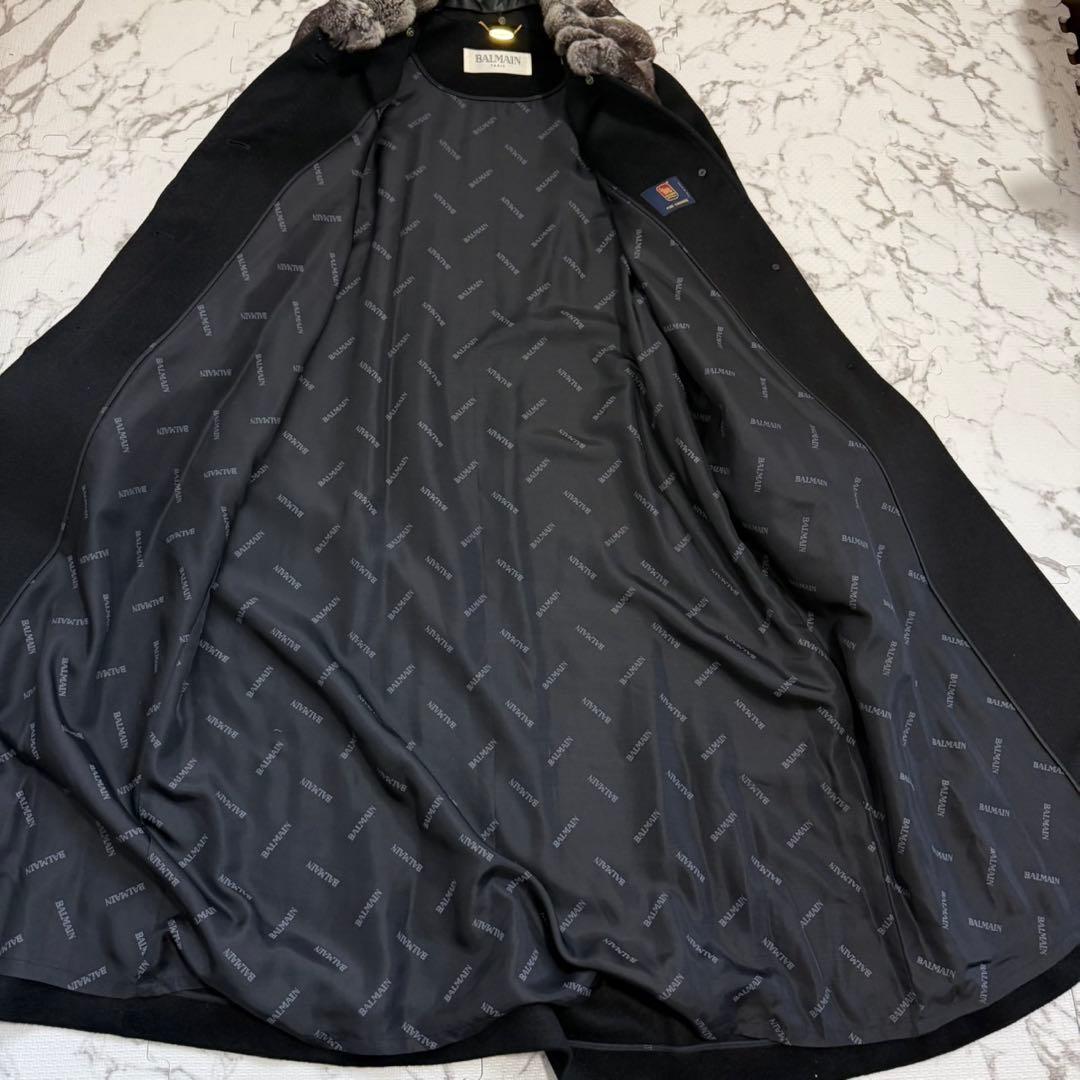 バルマン BALMAIN PARIS チンチラファー カシミヤ ロングコート
