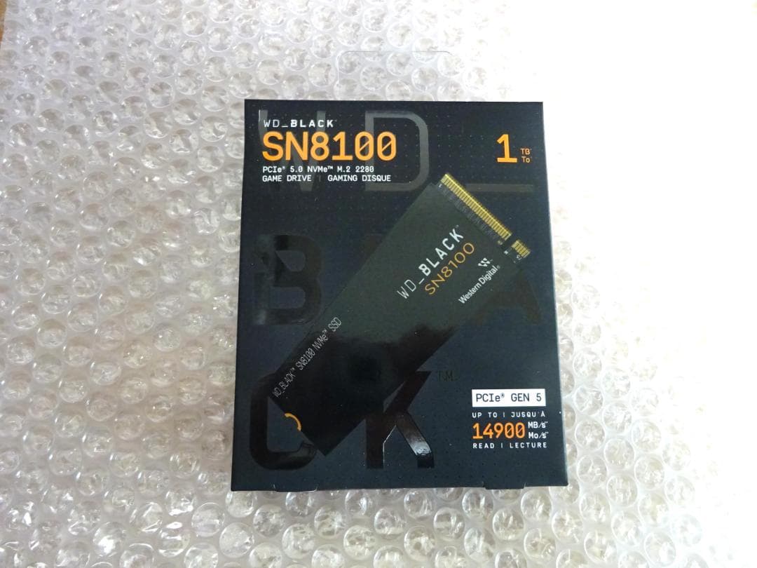 新品PCIe5.0 WD SN8100 1TB 14900MB/s AIゲーム
