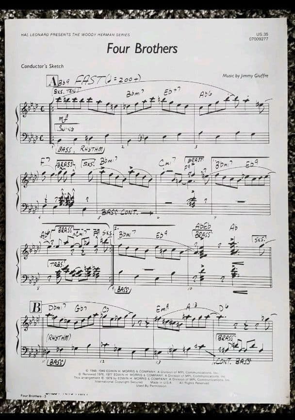 ビッグバンド譜Four Brothers/Woody Herman Orch.