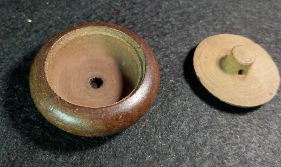 木製 饅頭 根付 「竹林に虎の図」