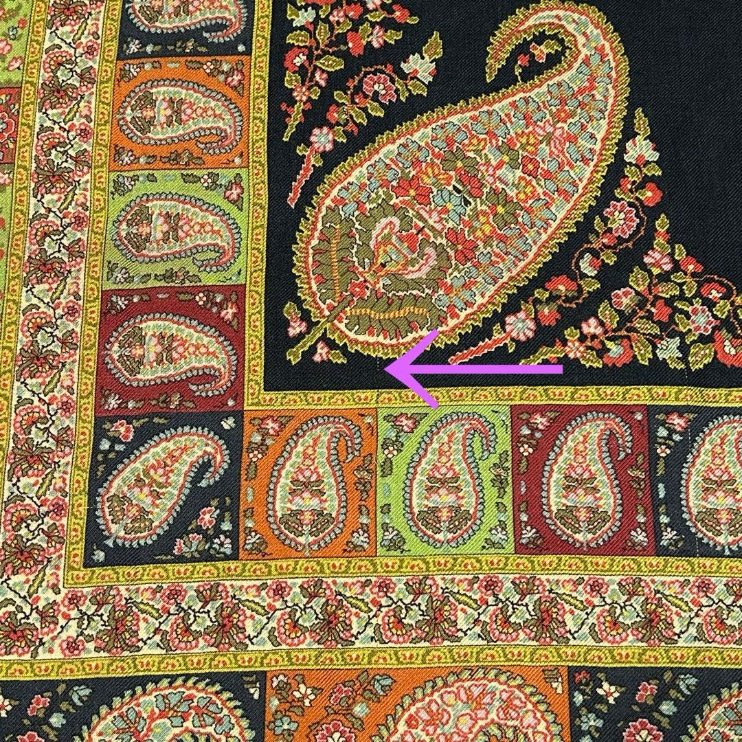 ETRO エトロ 大判 ストール 正方形 ペイズリー シルク ウール