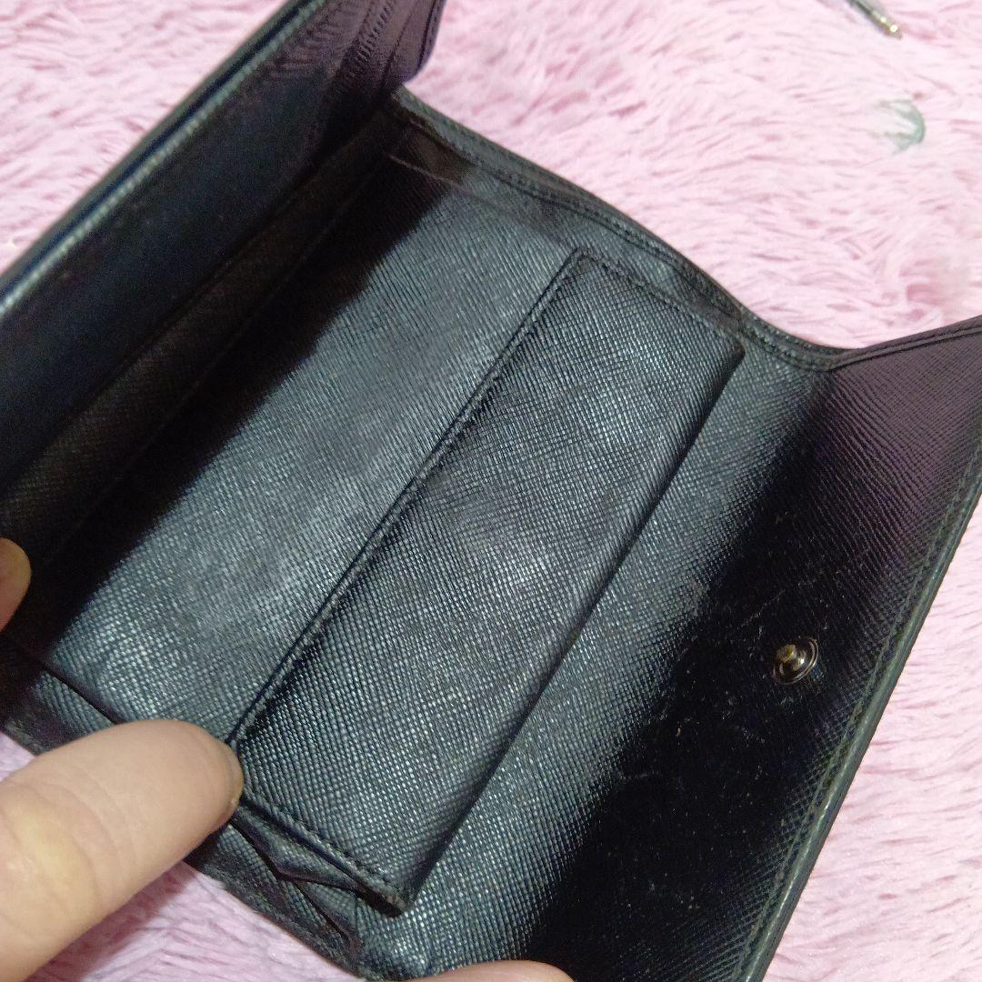【美品】 PRADA プラダ 三つ折り財布 三角ロゴ ナイロン レザー 大人気