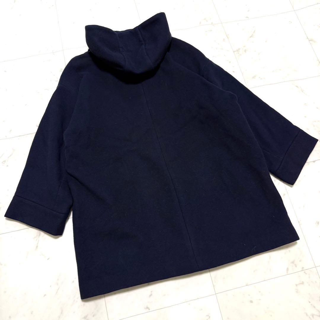 Max Mara WEEKEND Aライン ポンチョ風 フード付き ウールコート
