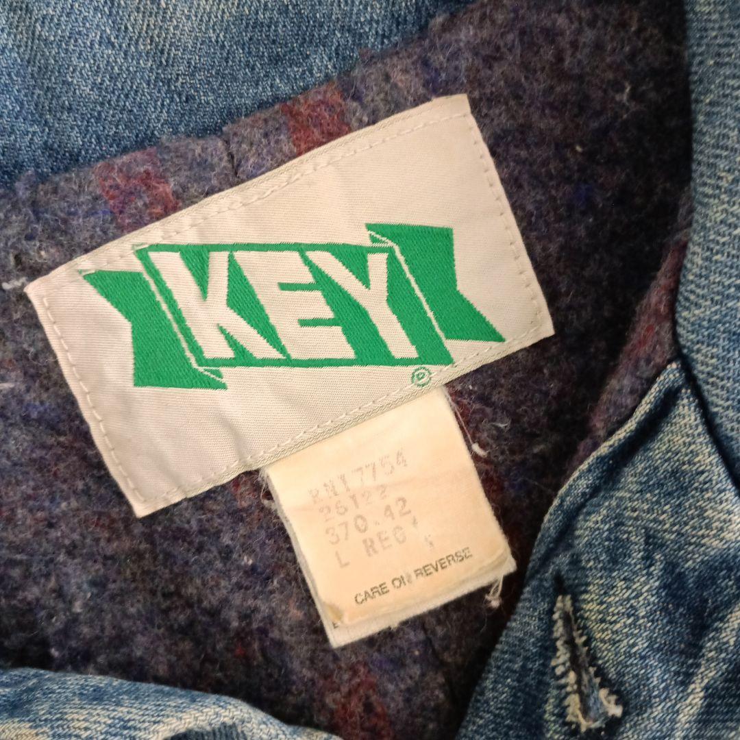 ボ*帳様 美品希少USA製 Key 70sヴィンテージデニムカバーオールジャケッ