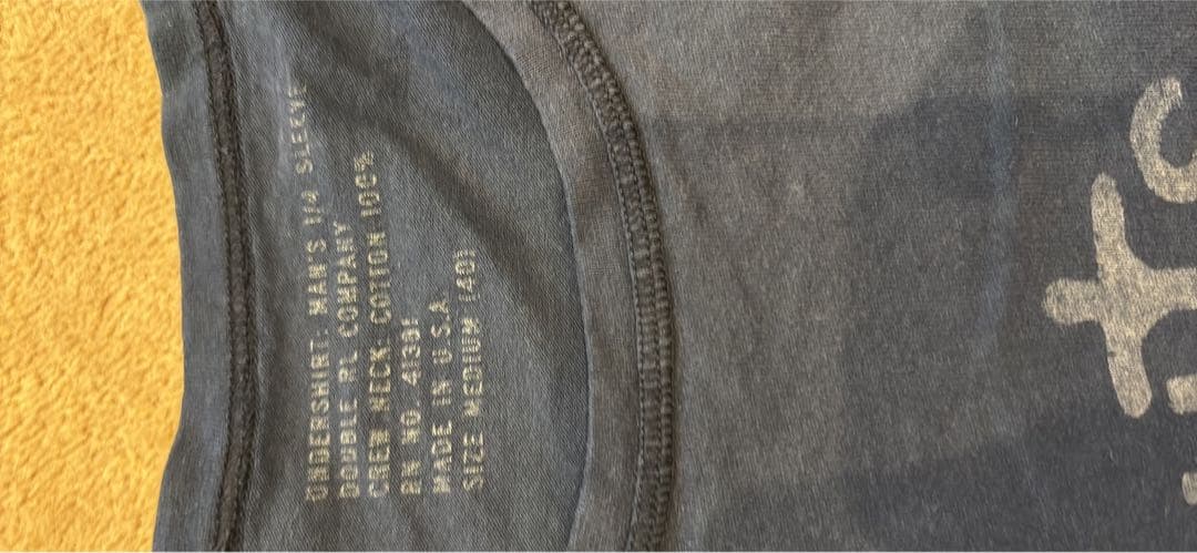 RRL ダブルアールエル ロゴTシャツ フェード 無地系 シンプル　ネイビー