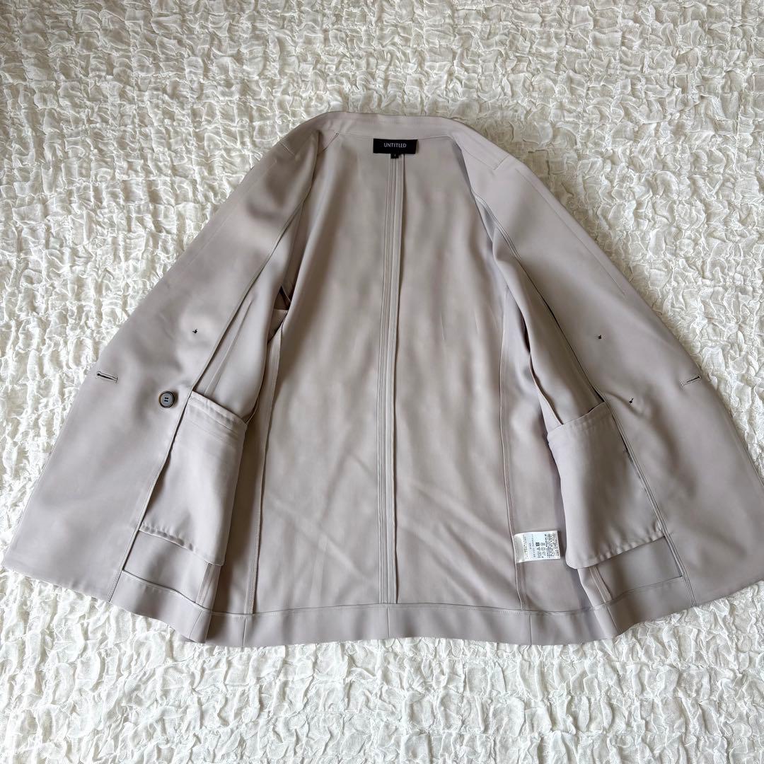 アンタイトル ライトウェイトダブルブレストジャケット グレージュ L