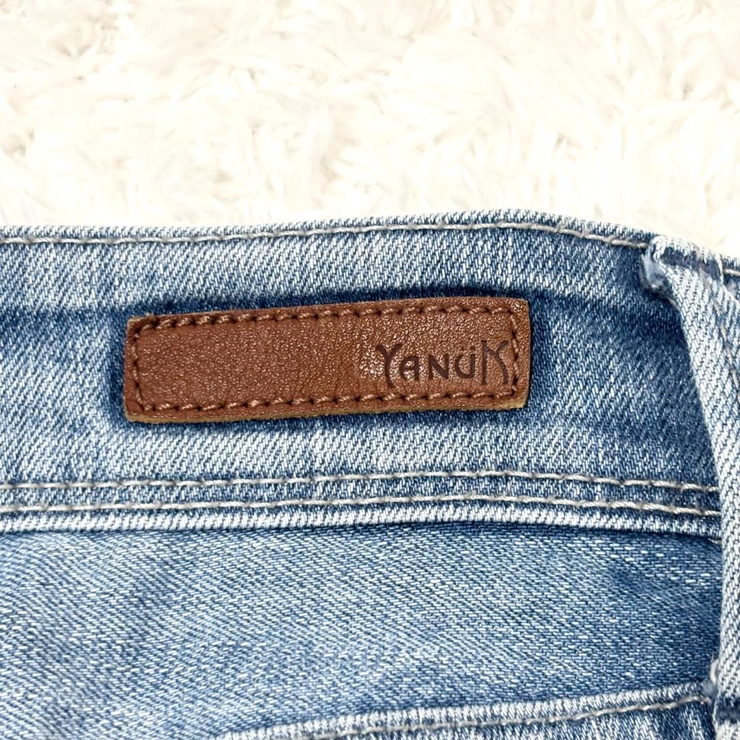 YANUK ヤヌーク ハイウエスト フレアデニム カットオフ ストレッチ 24