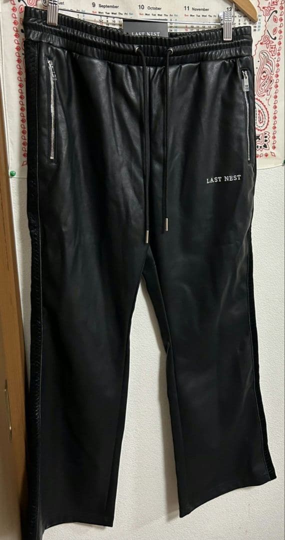 【超激シブ・即完売モデル】LASTNEST レザートラック　パンツ　XL　黒