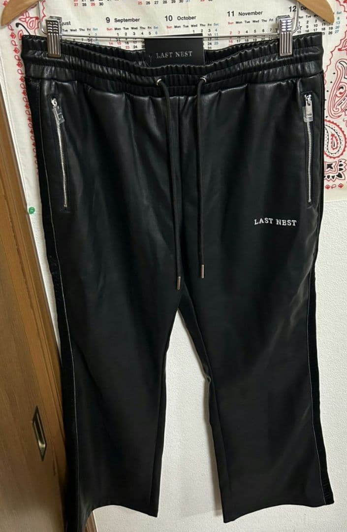 【超激シブ・即完売モデル】LASTNEST レザートラック　パンツ　XL　黒