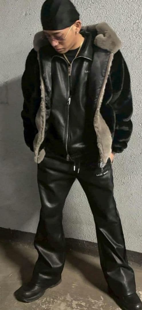 【超激シブ・即完売モデル】LASTNEST レザートラック　パンツ　XL　黒